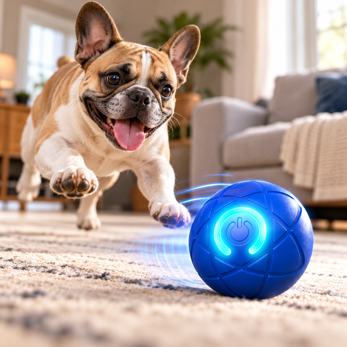 PawBaths Zoomie Ball™ | Self-Rolling Interactive Dog Toy